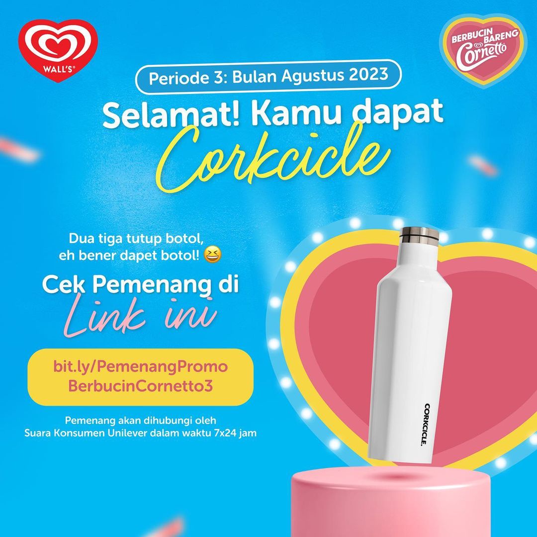 Pemenang Corkcicle Undian Berbucin Bareng Cornetto