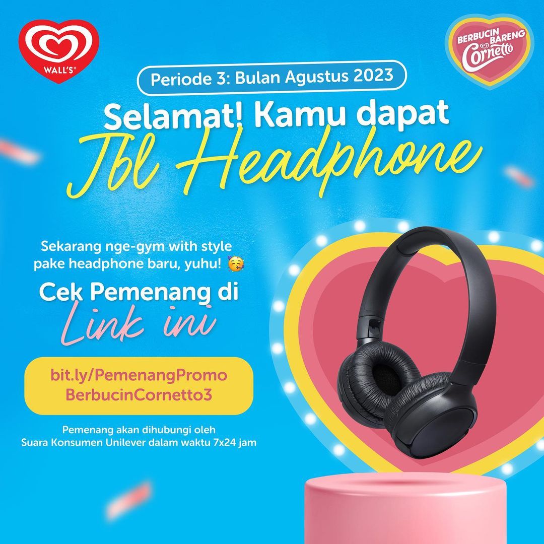 Pemenang Headphone Undian Berbucin Bareng Cornetto