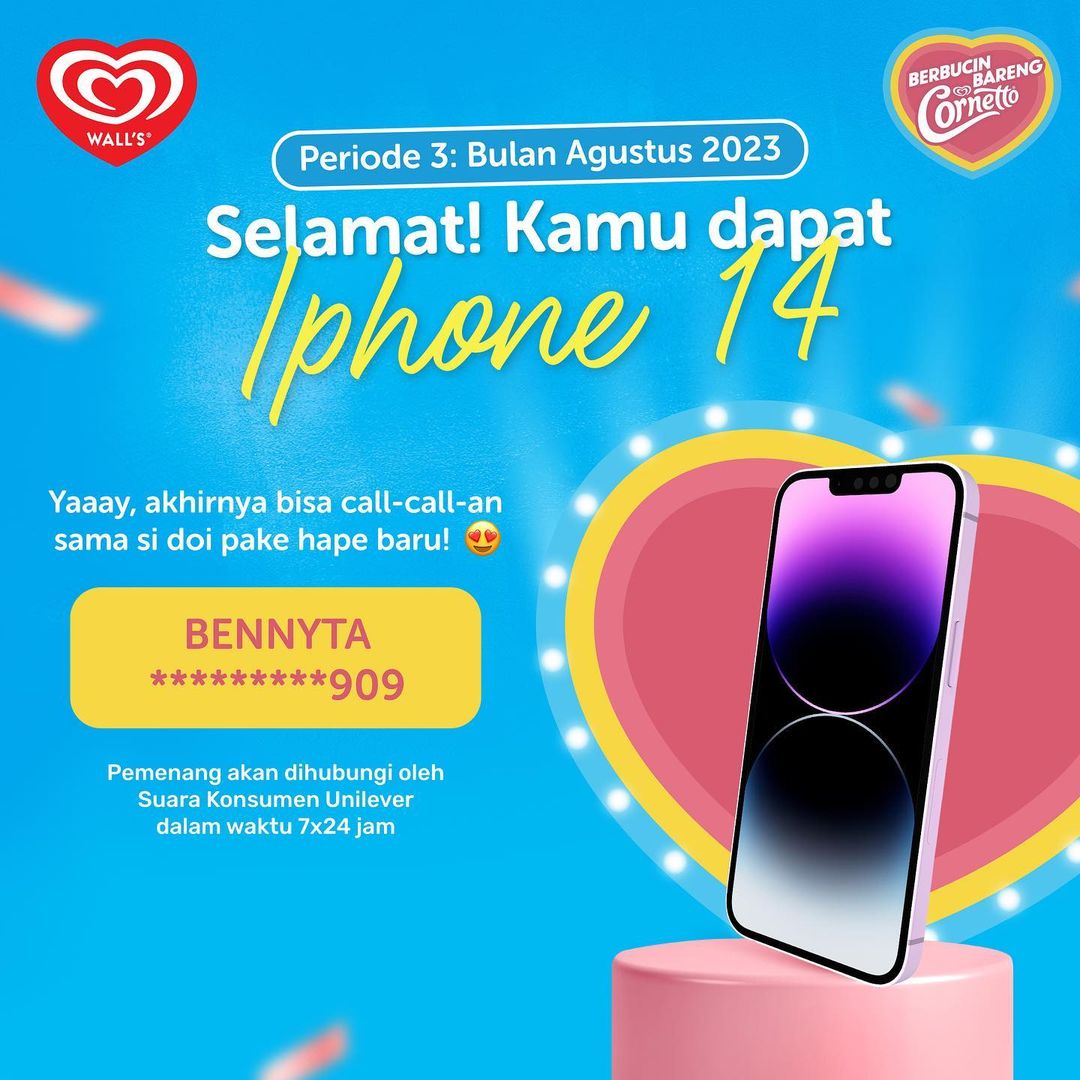 Pemenang iPhone di Undian Cornetto