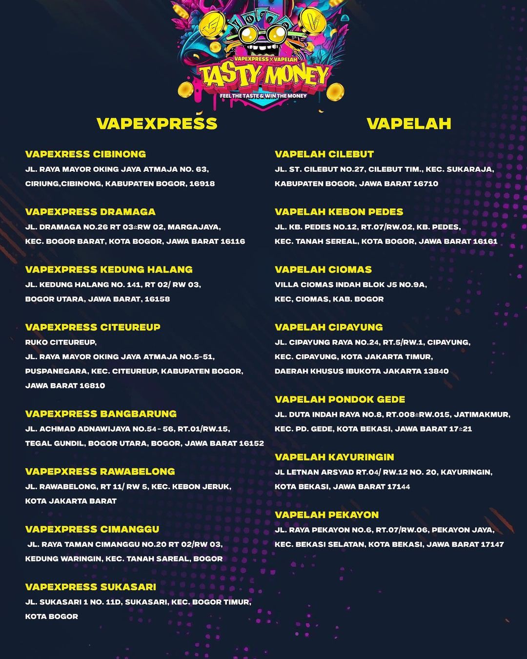 Daftar Lokasi Vapexpress dan Vapelah