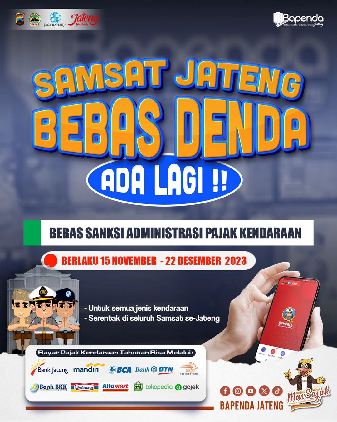 Jadwal Pemutihan Pajak Kendaraan Samsat Jawa Tengah 2023